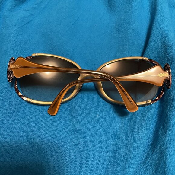 Emilio Pucci Womens Oversized Brown Sunglasses With Gold Accents - Picture 2 of 11